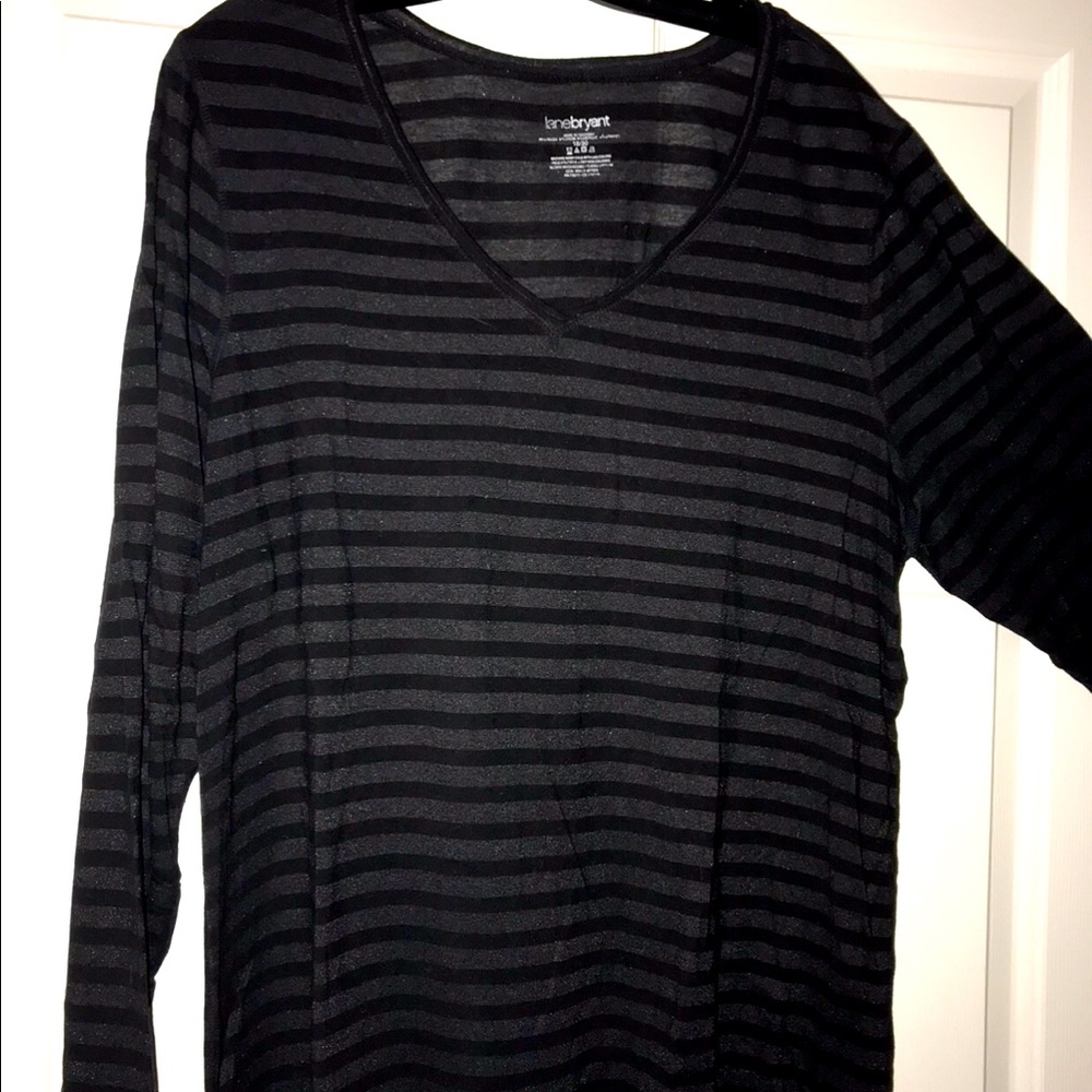 Black and grey stripped shirt